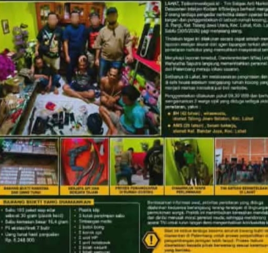 *Kapolres Lahat Apresiasi Penangkapan Kasus Narkoba Oleh,Satgas Anti Narkoba Kodam II/Sriwijaya,Siap